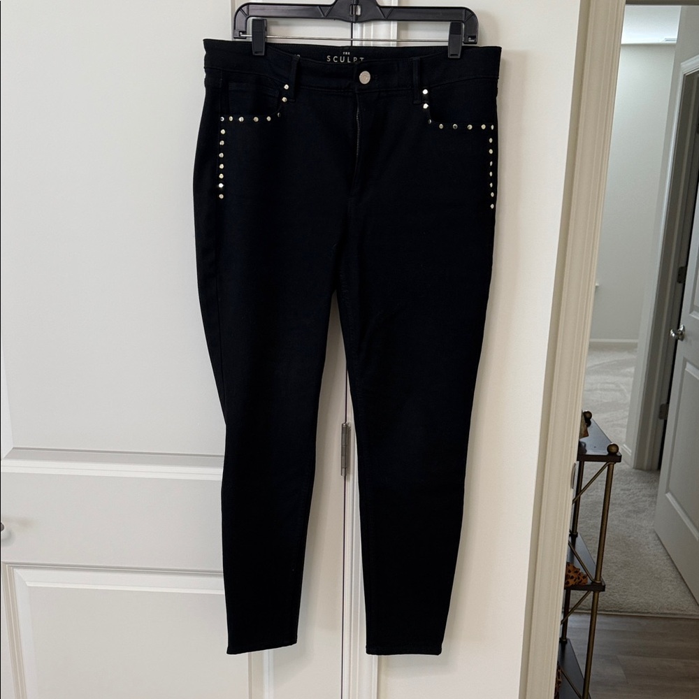 White House Black Market Black Studded Skinny Jeans